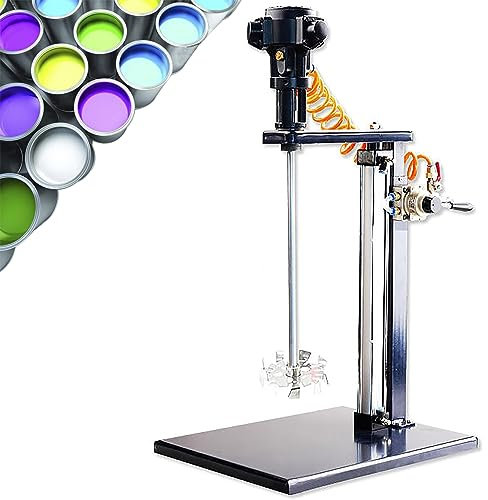Mezclador de paleta de mortero de 5 galones con soporte, máquina mezcladora de pintura neumática, herramienta de mezcla de revestimiento de tinta ajustable en altura, agitador de aire vertical de