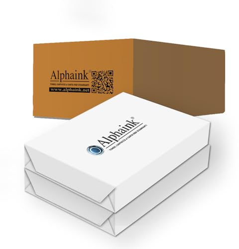Alphaink Carta A4 Premium per ufficio, 75gr 2 Risme da 500 fogli l'una - tot.1.000 fogli - adatta per stampanti laser, inkjet e fotocopiatrice - Bianca