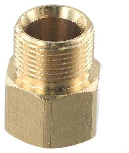 HEIBTENY Adaptador M22 de 15 mm macho a M22 hembra de 14 mm, adaptador métrico, material de latón resistente, 4500 PSI, adaptador para limpiadores de alta presión