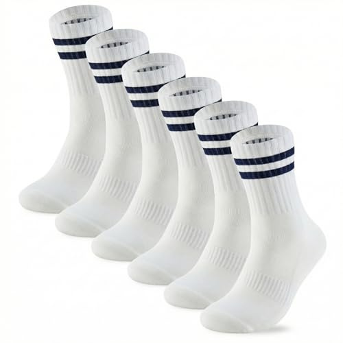 PANDA FOOD 3 Pairs Premium Bamboo Crew Socks | Anti-Blister Seamless Breathable Socks for Exercise, Gym or Casual Wear | Unisex Men and Women | 3 Pack UK | Ivory | 4-8