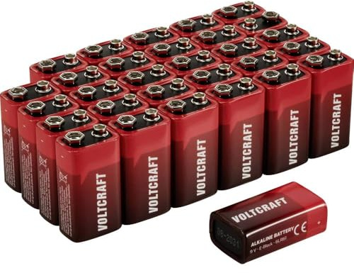 VOLTCRAFT VC-16107990 Batteria da 9 V Alcalina/manganese 550 mAh 9 V 30 pz.