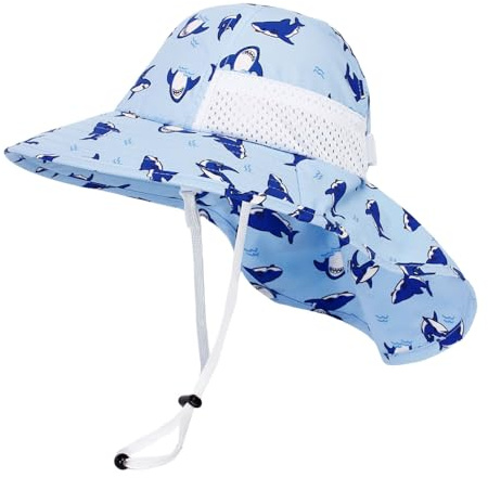 Enfants Chapeau de Soleil avec Large Bord 5-13 Ans Fille Garçon Protection Anti-UV UPF50+ Casquette de Visière Respirant Séchage Rapide Chapeau de Plage Cyclisme