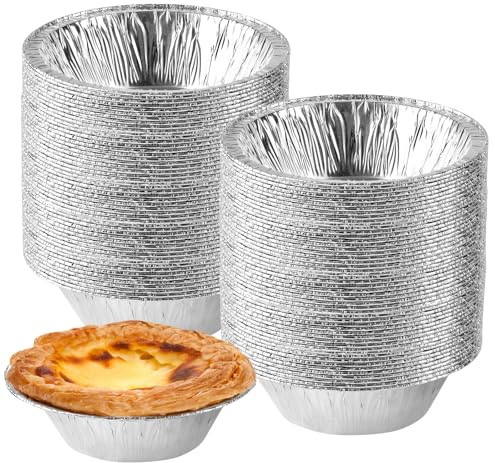 Jyongmer 100 Pieces 2.6 Inch Disposable Aluminum Mini Pie Pans