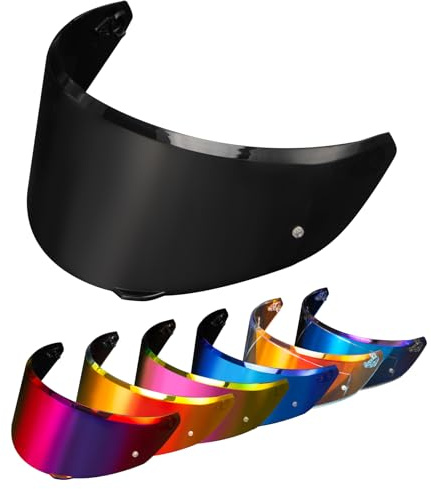 PSLER Helm Visier für AGV New K3 (E2206),Nur für K3-Helmgrößen S/M/L - Verspiegelt Helmvisier Getöntes Visier Motorradhelm Zubehör Ersatz(Dunkelschwarz)