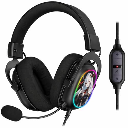 Redragon H510 AK Auriculares Gaming RGB con Cable - Sonido Surround 7.1 - Controladores de Audio de 53MM con Almohadillas de Espuma Memoria y Carcasa Reemplazable - Auriculares Multi-Plataforma
