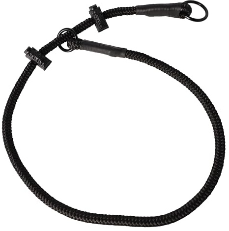 Dingo Gear träningshalsband för hundar, storlek XS, full svart | Handgjord, robust flätad polypropylenlina, med två proppar, S04076
