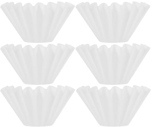 Beavorty Filtros de Papel para Café Espresso Grandes, 50 Unidades Blancas, Taza de Filtro en Forma de Cuenco Ondulado, Accesorios Desechables para Filtración de Café en Polvo, Suministros