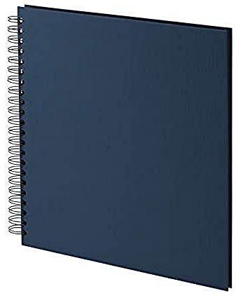 Rössler Papier 1329452907 - S.O.H.O. Wire-O Fotoalbum 290 x 290 mm, 60 schwarze Seiten, Navy, 1 Stück