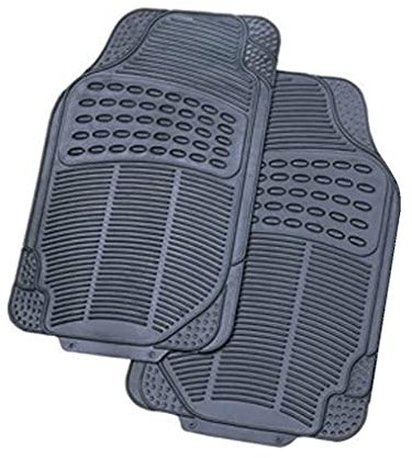 XtremeAuto™ Front Universal Rubber Car Van Floor Foot Well Mats - Non-slip Backing