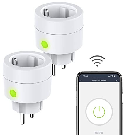 UCOMEN WLAN Steckdose Alexa Steckdose Smarte Steckdose mit Alexa, Google Home, Smart Life, TUYA, APP Fernsteuerung, Zeitplan, 2,4GHz, 16A, 2er Pack