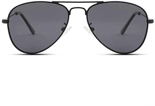 Pro Acme Polarized Kids Aviator Sunglasses, UV400 Protection Metal Frame Unbreakable for Toddlers Age 3-8(Black Frame/Black Lens)