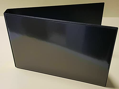 1x Ringbuch, Ordner schwarz in A4 als QUERFORMAT mit Drahtniederhalter und Sichttasche + 50 Prospekthüllen in klarer Ausführung