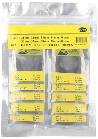 O-ring Sealing Kits for Watch Backs 16-40mm, Replacement Rubber Gaskets 0.7mm Thick O Watch Repair Tools (500pcs)