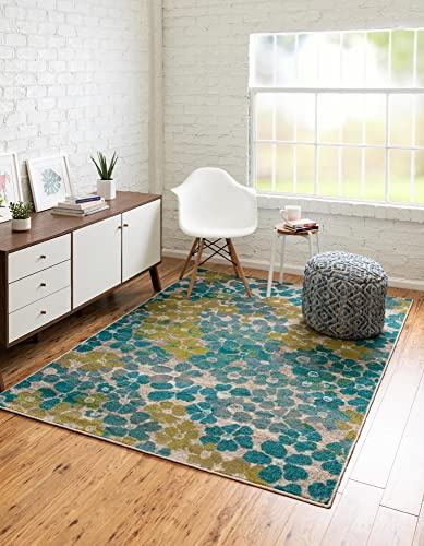 Unique Loom Azalea Collection Area Rug - Encore (Rectangular 10' 0 x 14' 0, Blue/Ivory)