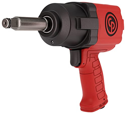 Chicago Pneumatic CP7741-2 Llave de impacto neumática (1/2 pulgada), yunque de 2 pulgadas, pistola de impacto de aire, herramienta de reparación y montaje industrial, mango de pistola, martillo doble,