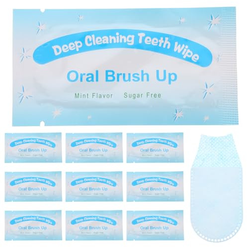 Healvian Disposable Finger Toothbrush Sterilized Gauze Dental Finger Brush with Adjustable Drawstring Oral Cleaning Wipes for Baby Toddler Care 3.94X1.97In