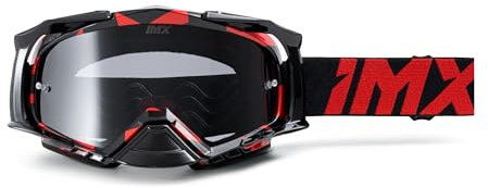 IMX RACING DUST Motorrad Schutzbrille | Dunkler Rauch und Klares Visier inklusive | Anti-Beschlag und Anti-Kratz Linse | Nasenschutz | Band mit Silikondruck | Drei Lagen Schaum