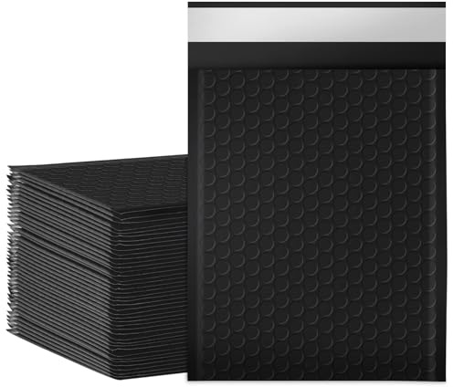 packbabol Bubble Mailers, 6x9 Inch Poly Padded Bubble Mailers Pack of 50 Bubble Envelopes Opaque Self Seal Adhesive Waterproof Bags for Shipping and Packaging(Black,6x9-50Pc)