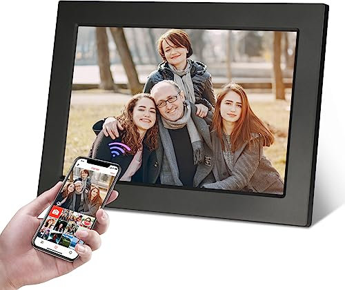 KASTISS Wifi Digital Photo Frame, 10.1 Inch 1920 x 1200 HD IPS Touch Screen with 16GB Memory, Auto Rotate, Quick and Easy Share Photos or Videos via the Frameo App, the Best Choice for Gifting