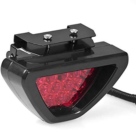 Tbest Feu Stop Triangulaire de Voiture, Style F1 DRL Rouge 12 LED Arrière, Feu Stop Antibrouillard Triangulaire, Lampe de sécurité pour Moteur de Voiture (comme montré)