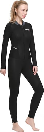 CRESSI Endurance Lady Monopiece Wetsuit 3mm - Muta Monopezzo Donna in Neoprene Bifoderato Nero da 3mm per Immersioni e Snorkeling, M/3