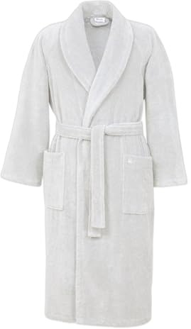 Unisex 100% Egyptian Cotton Luxury Bathrobe Terry Toweling Dressing Gown Shawl Collard Super Soft Lightweight Mens and Ladies Hotel Spa Robes (UK, Alpha, One Size, Regular, Regular, White)