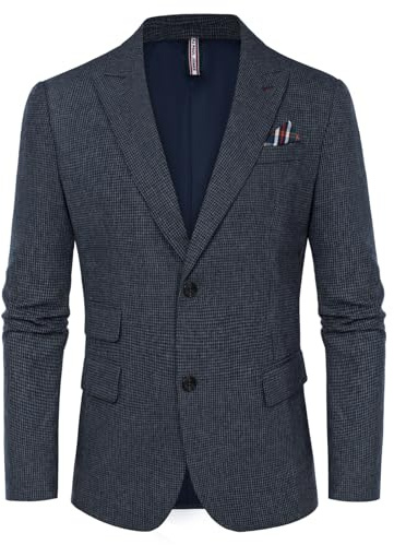 PJ PAUL JONES Sakko - Giacca da uomo vintage British Blazer, con 2 bottoni, in tweed, S