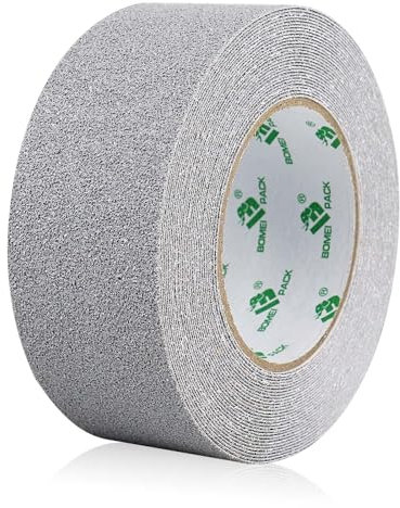 BOMEI PACK Nastro Adesivo Antiscivolo, Nastro Antiscivolo, Nastro Adesivo di Sicurezza Forte per Interni ed Esterni, Confezione Da 50mmx10m, grigio
