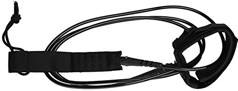 Jwthee Laisse de planche de surf de qualité supérieure, 5 couleurs en TPU 6 pieds 5,5 mm, laisse de surf classique régulière, dragonne Legrope avec fermeture à crochet et boucle, doubles (Black)