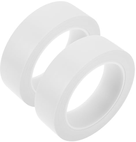 TOGEVAL 2 Rolls White Warning Tape 30mm X 3 Wide Barrier Tape for Sports Field Marking for Gymnasium Workshop and Social Distancing Boundaries
