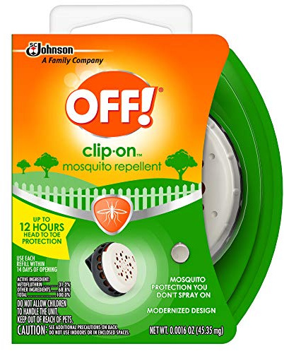 OFF! Clip-On Mosquito Repellent, Clip-On Fan Unit and 1 Repellent Refill, Attaches to Belt, Waistband, or Purse