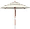 anndora Sonnenschirm 3-lagig 350 cm rund Gartenschirm Natural - Holzstockschirm