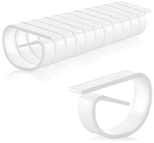 com-four® 12x Tischtuchklammern aus bruchfestem Kunststoff in weiß, Tischdeckenbeschwerer, Tischdeckenhalter Made in Germany (12 Stück)