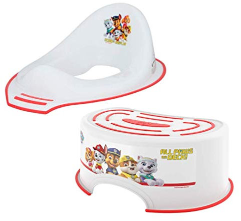 Nickelodeon Paw Patrol Toilet Training Seat Bundled with Paw Patrol Step Stool with Non Slip Feet
