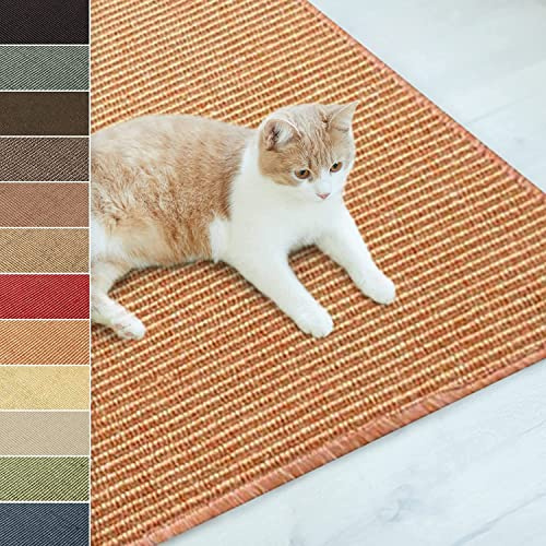 KARAT Paillasson en Sisal pour Chats,Tapis Griffoir,Tapis de grattage pour Chats,Tapis à griffer,Tapis à gratter résistant,Protection Idéale pour Meubles et Le Bien-être du Chat (Terra 50x100 cm)