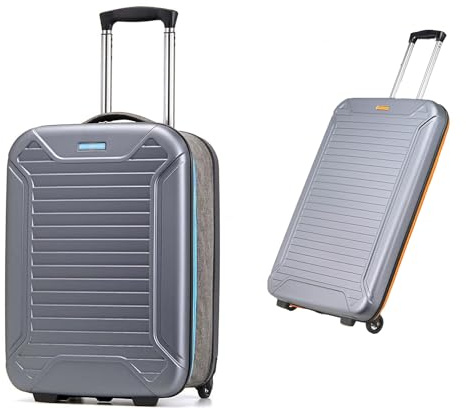 Maletas Equipaje plegable, maleta de mano ligera de 20/24 pulgadas con asa retráctil y ruedas silenciosas, juego de maleta plegable for mujeres y hombres, cerradura TSA ( Color : Blue , Size : 24 inch