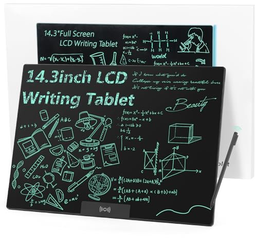 Czemo LCD-schreibtafel 14.3 Zoll, Wiederverwendbar LCD-Schreibtafeln Erwachsene, Digitales Schreibtablett Zaubertafel für Büro, Klassenzimmer, Memo, Notizen, Agenda, Skizzen, Einfarbig
