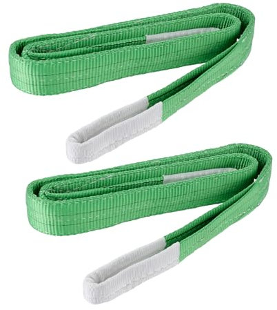 2 Pack Gurtband Heben Hebegurt, 2M/6.5FT Heavy Duty Heben Cargo Sling Strap, Max Stärke 4409lbs Durable Polyester Gurtband Sling, Heben Sling mit flachen Schleife für Heben, Ziehen, Heben (2T, 2M)