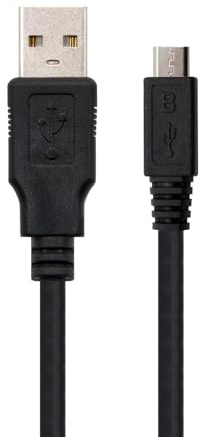 Brightium Cable USB 2.0 Tipo A/M a Micro USB B/M, 0.8 m, ideal para cargar y transferir datos en dispositivos móviles y periféricos.