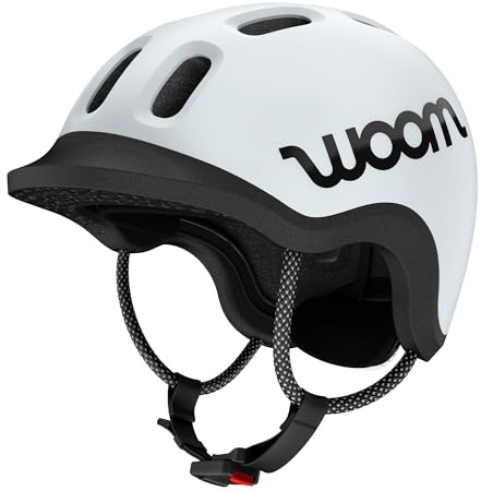 woom Ready Kids' Helmet, Adjustable Pinch-Free Children's Helmet with Reflective Details for Bicycle Riding, Roller Skating & Scooting, for Boys & Girls (Ages 1-14) - Pale Grey - Medium