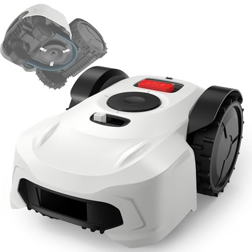 WEIMILOR Cortacésped robótico RTK con visión Libre de Cables perimetrales para césped de 1/4 de Acre, mapeo automatizado, Control por aplicación, prevención de obstáculos 3D y Corte sin Bordes.