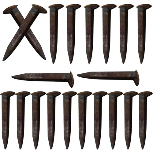 20Pcs Carbon Steel Railroad Spikes, Vintage Stakes for Tent Craft Forging