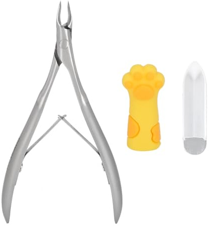 Tyenaza Manicure Cutícula Tijeras, Nippers de cutícula Matada de piel muerta que morden las tijeras de manicura de acero inoxidable con manga