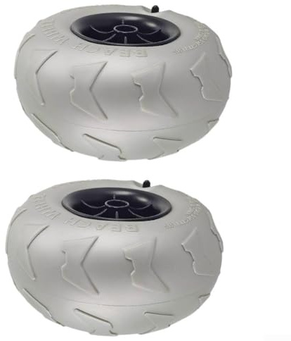 2 uds PVC Beach Trolley Ruedas 205x115x20mm Estilo Globo Neumáticos para Kayak y Camping Carro Reemplazo Uso
