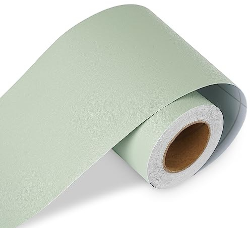LACHEERY Mintgrön kant självhäftande tapet grön 7,6 cm x 1 500 cm tapetkant självhäftande enfärgad vattentät tapet gränser möbelfolie mintgrön matt för vägg vardagsrum spegelkant