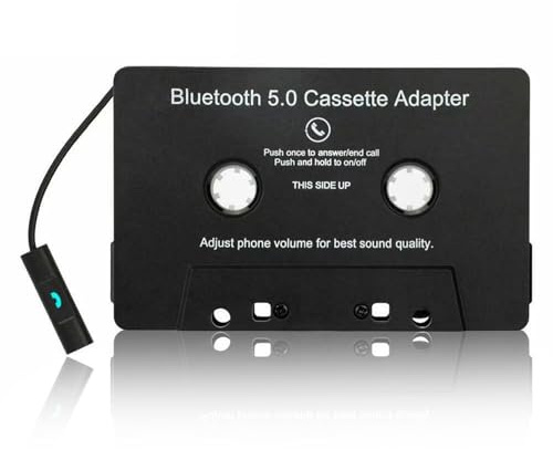 ZRZTM Bluetooth kassettadapter för bil med stereoljud, MP3-spelare, kassettadapter för bilradio, bilkassettadapter, Bluetooth Car Audio kassett till AUX-adapter, för bilradio, MP3-spelare