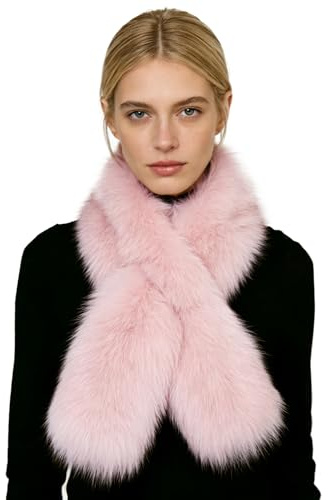 Lina & Lily Écharpe Col Femme Hiver avec Fente en Fausse Fourrure Poils Longs