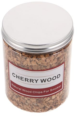 Toddmomy Astillas de Madera para Ahumar Sabor Cereza 125 G Tamaño Medio para Barbacoa y Ahumadores Trozos de Madera Naturales para Parrillas de Gas y Carbón Uso en Camping y Reuniones al