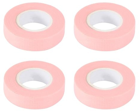 Lurrose 4 Rollos de Cintas Adhesivas para Pestañas Rosa, Tela No Tejida y Elástica, Reduce Irritación Piel, Ideales para Salón de Belleza y Uso en Casa