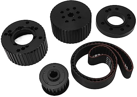 TYTOGE PC2257, Svart Anti-Slip Aluminiumlegering Enkel Manövrerad Remdrift Remskiva Set för Småblocksmotor 318 340 360 (Svart)